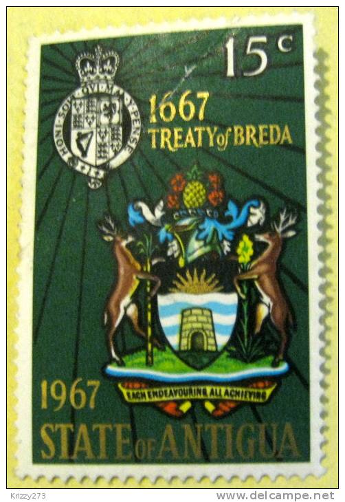 Antigua 1967 Treaty Of Breda 1667 Coat Of Arms 15c - MNH - 1960-1981 Autonomie Interne