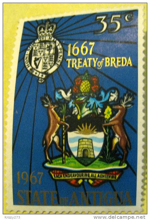 Antigua 1967 Treaty Of Breda 1667 Coat Of Arms 35c - MNH - 1960-1981 Autonomie Interne