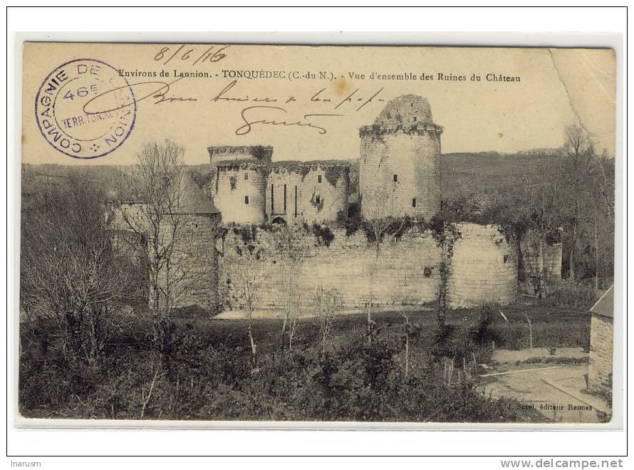 TONQUEDEC  -  Vue D'ensemble Des Ruines Du Château  -  Ed. Sorel,  N° -- - Tonquédec