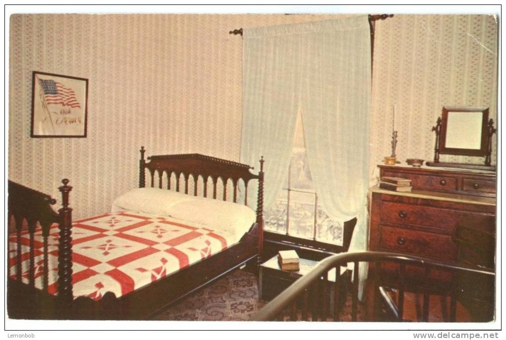 USA, Robert Lincoln's Bedroom, Abraham Lincoln's Home, Springfield, Illinois, Unused Postcard [P8355] - Springfield – Illinois