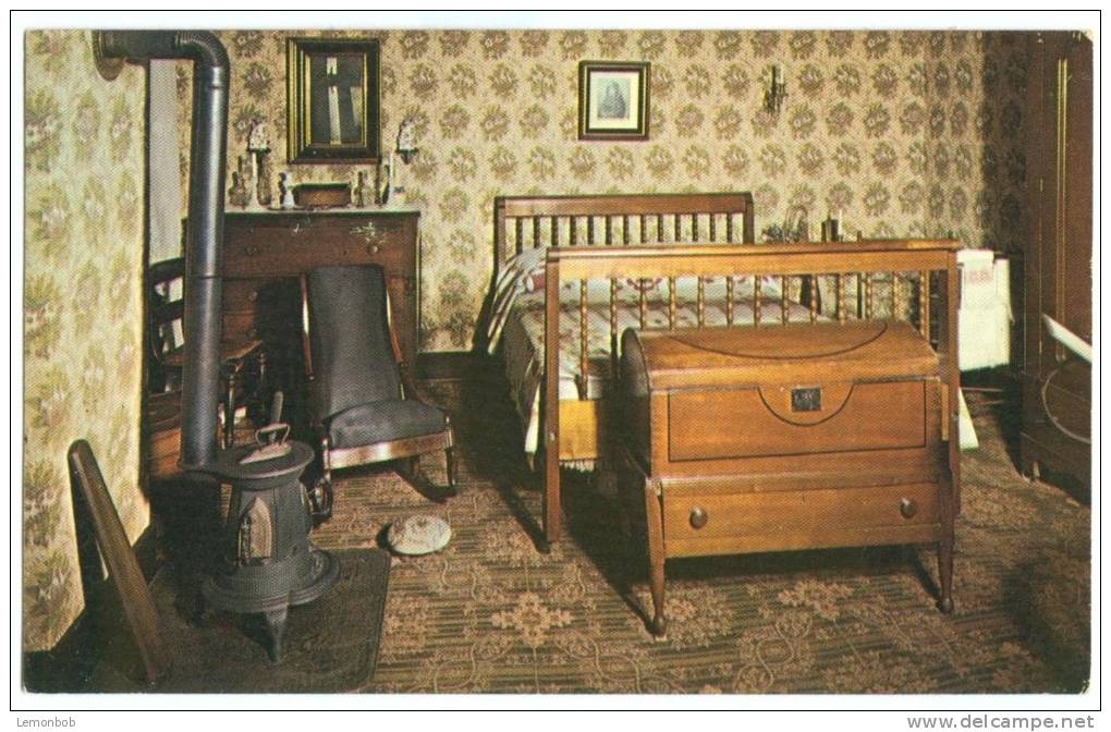 USA, Mary Lincoln's Bedroom, Abraham Lincoln's Home, Springfield, Illinois, Unused Postcard [P8364] - Springfield – Illinois