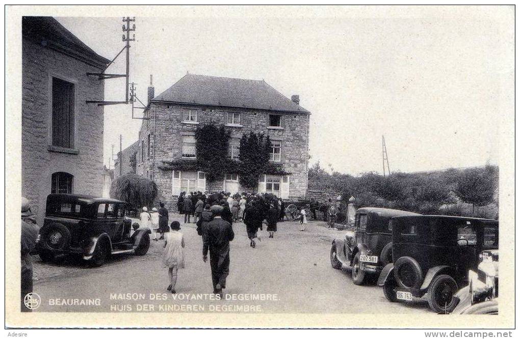 Belgien, BEAURAING, Maison Des Voyantes Degembre, Huis Der Kinderen, Alte Autos, Um 1920 - Beauraing