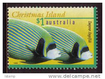 1995 - Christmas Island Marine Life $1 EMPEROR ANGLEFISH Stamp FU - Christmaseiland