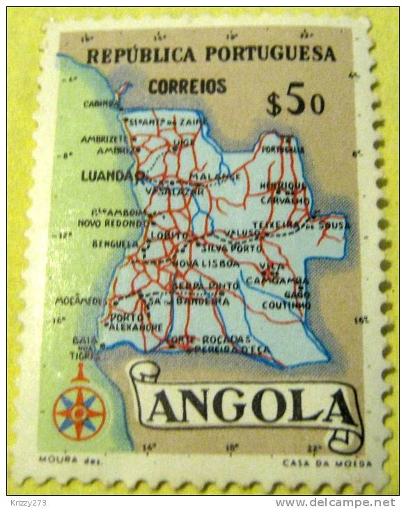 Angola 1955 Map Of Angola 50c - MNH - Angola