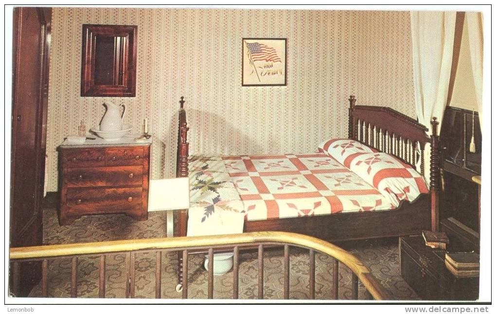USA, Robert Lincoln's Bedroom, Abraham Lincoln's Home, Springfield, Illinois, Unused Postcard [P8372] - Springfield – Illinois