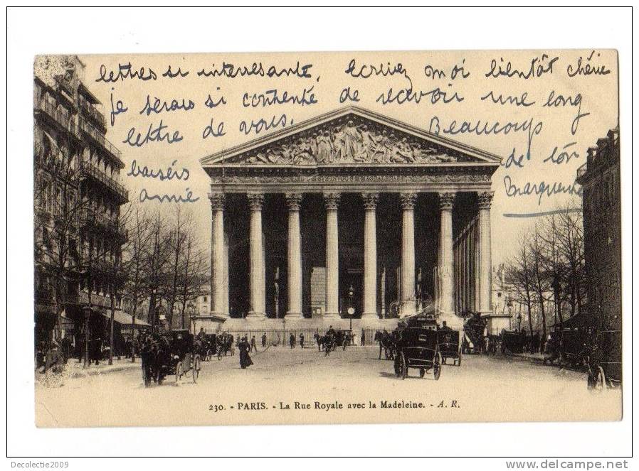 B63424 Paris La Rue Royale Avec La Madeleine Used Perfect Shape Back Scan At Request - Transport Urbain En Surface