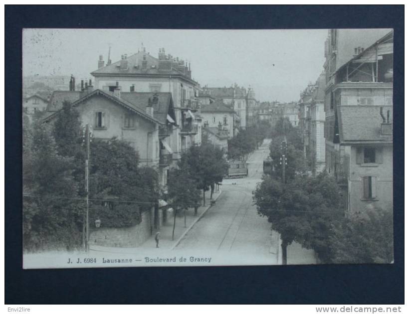 Ref1307 CPA Lausanne (Vaud, Suisse) - Boulevard De Grancy. Jullien Frères, éditeurs (JJ 6984). Suchard Tramway. - Grancy