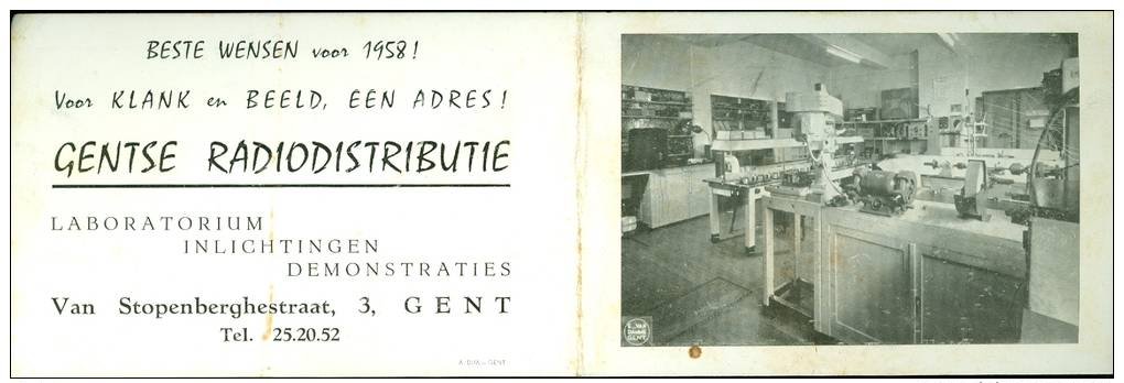 Calendrier  Kalender 1958  Gentse Radiodistributie Radio  Gand  Gent - Petit Format : 1941-60