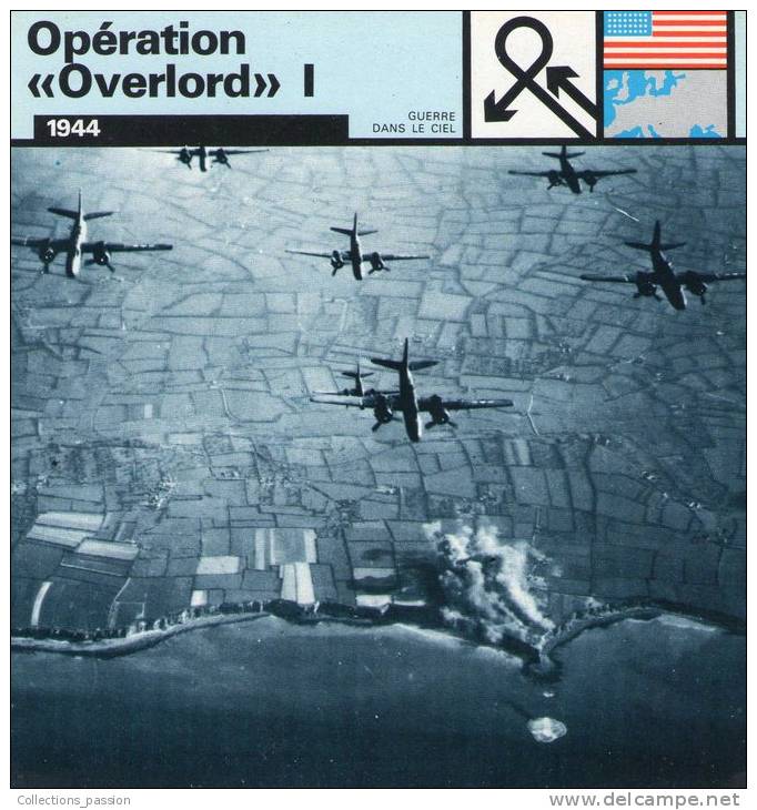 Image , Fiche Illustrée , Bombardiers Américains A 20 Attaquant Les Défenses Allemandes , France , Juin 1944 - Airplanes