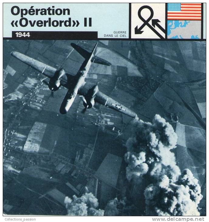 Image , Fiche Illustrée , Bombardier Américain A 20 Attaquant Une Jonction Ferroviaire à Busigny , Nord France - Flugzeuge