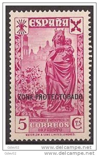 MABE7-LA874TAES.Maroc Marocco MARRUECOS BENEFICENCIA.Virgen De Montserrat.1938   (Ed 7**).sin Charnela.SUPER LUJO - Escultura