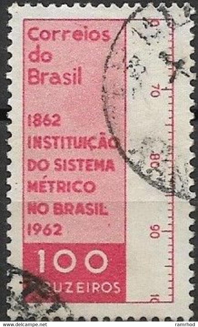 BRAZIL 1962 Cent Of Brazil's Adoption Of Metric System - 100cr Metric Measure FU - Oblitérés