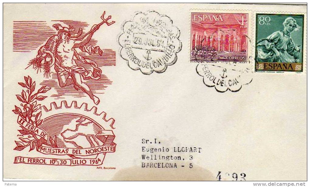 Carta Certificada, Ferrol Del Caudillo, 1964, Cover - Cartas & Documentos
