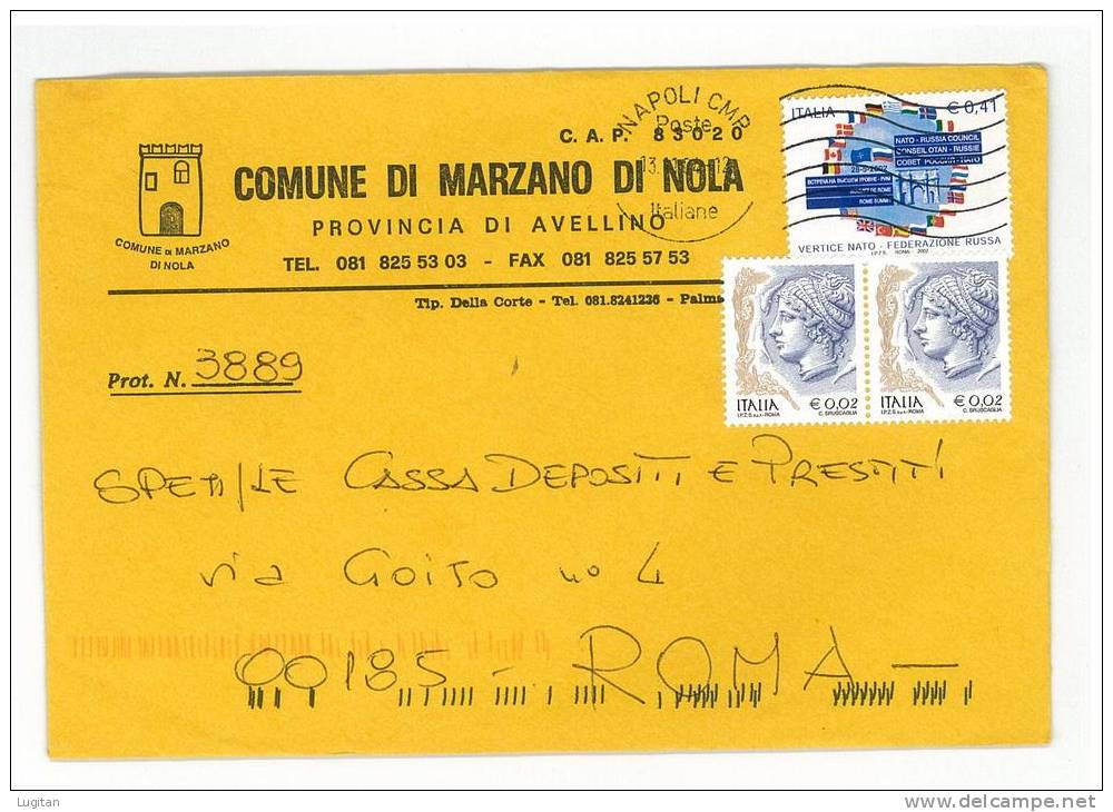 MARZANO DI NOLA CAP 83020 - AVELLINO  ANNO 2004 - LS  - CAMPANIA  - TEMATICA COMUNI D'ITALIA - STORIA POSTALE - Macchine Per Obliterare (EMA)