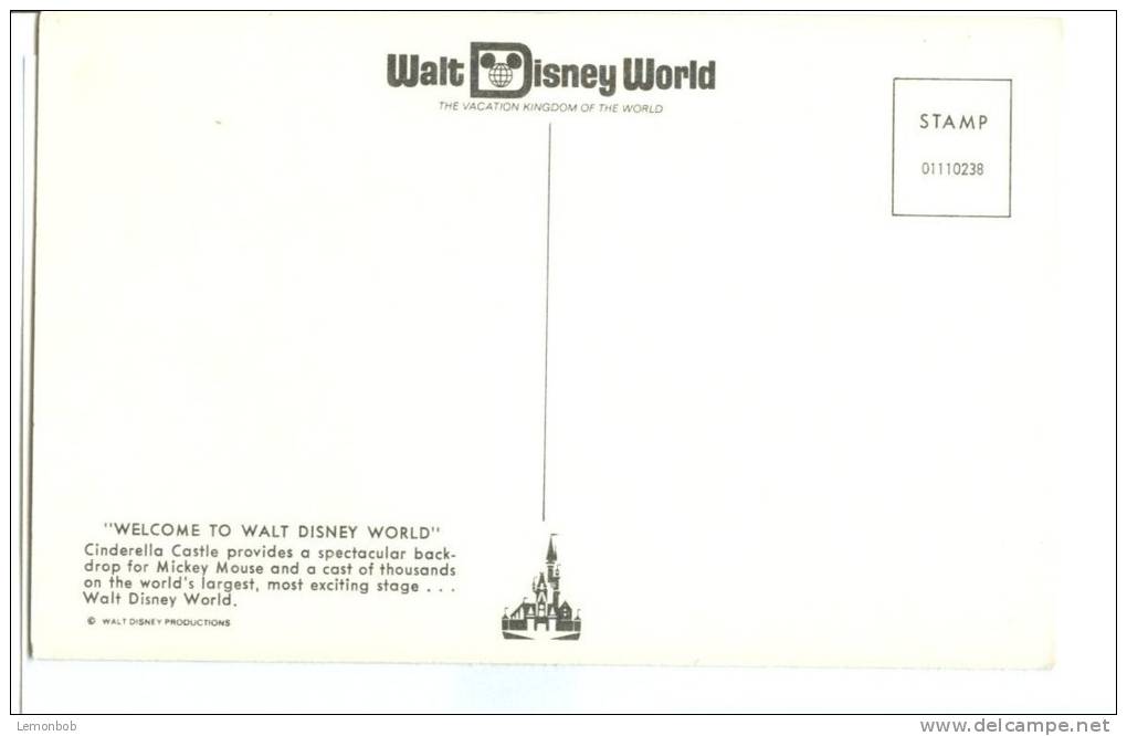 USA, Welcome To Walt Disney World, Unused Postcard [P8403] - Disneyworld