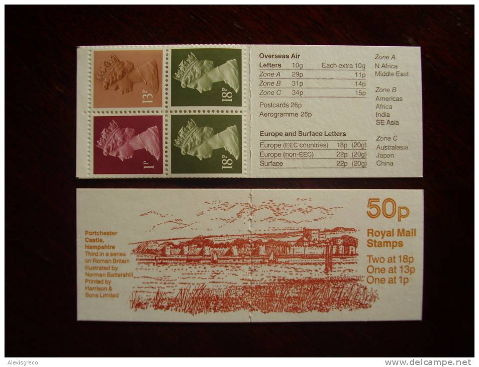 GB BOOKLETS 1986 FOLDED 50p ROMAN BRITAIN ´PORTCHESTER CASTLE´  MINT & COMPLETE. - Booklets