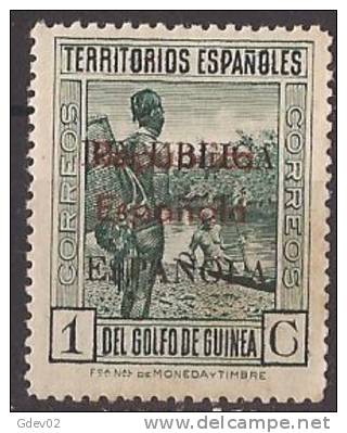 GUI243A-LA190TCSC.Guinee .GUINEA   ESPAÑOLA  1933 (Ed 243A**) Sin Charnela.EXCELENTE .MUY RARO - Otros & Sin Clasificación