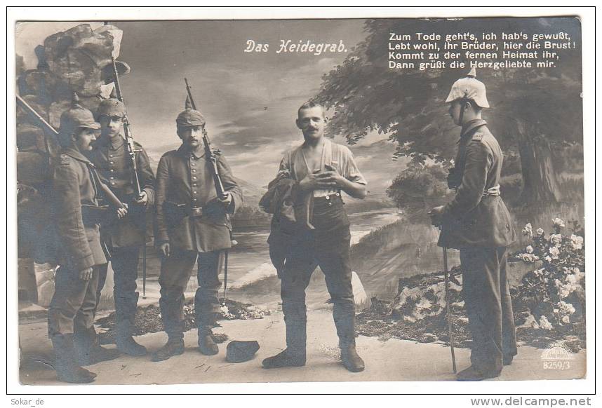 AK Das Heidegrab, Soldaten Mit Pickelhaube, Feldpost Fieldpost 1915 Tuttlingen - Weltkrieg 1914-18