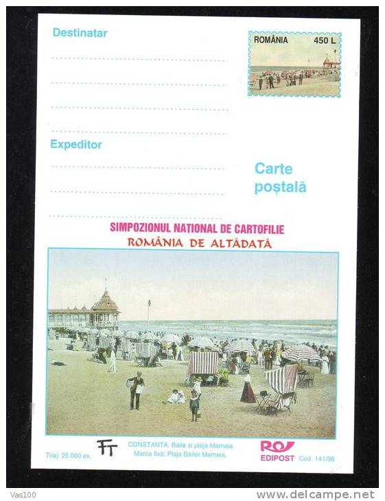 MAMAIA BEACH, 1998, CARD STATIONERY, ENTIER POSTAL, UNUSED, ROMANIA - Other & Unclassified