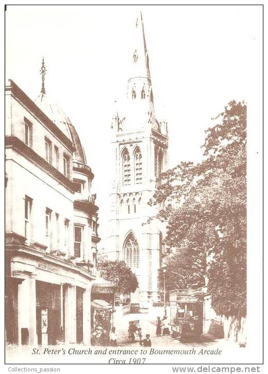 CP, Angleterre, Bournemouth, St Peter's Church And Entrance Arcade Circa 1907, Vierge - Bournemouth (desde 1972)