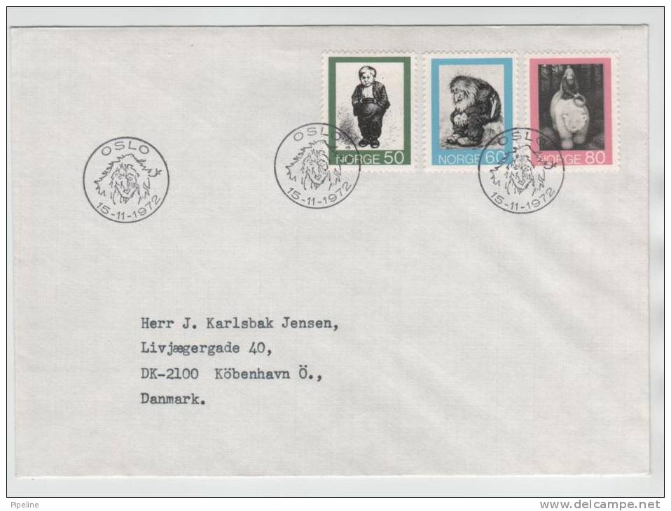 Norway FDC Fairy-tales 15-11-1972 Sent To Denmark - FDC