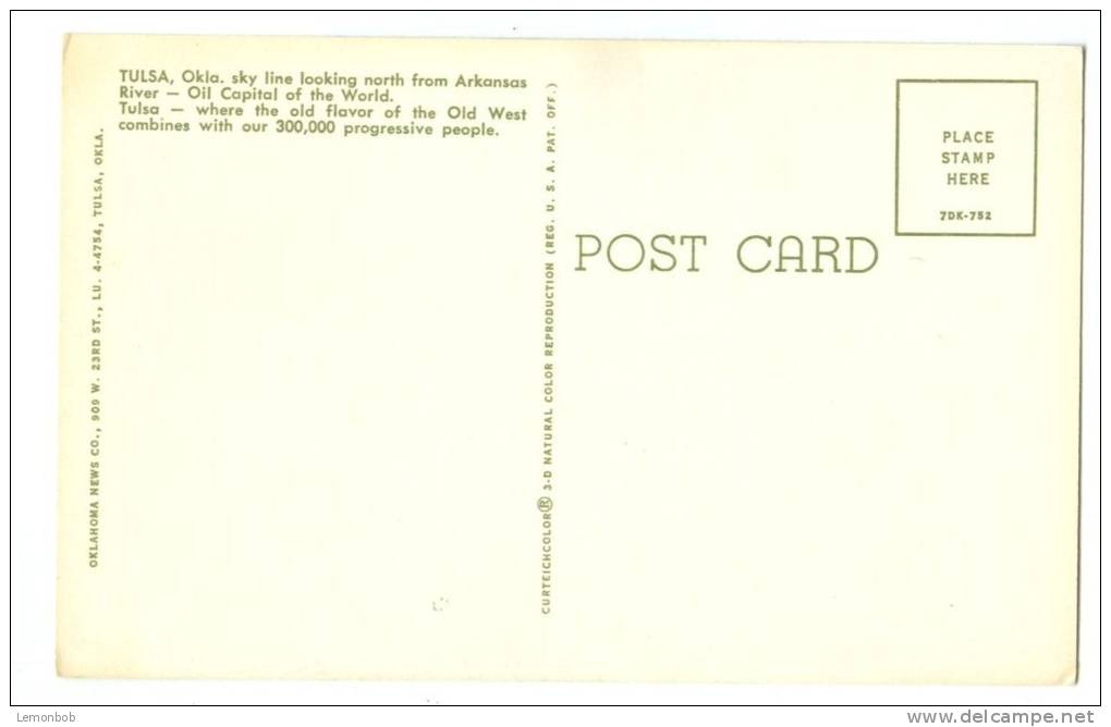 USA, Tulsa, Oklahoma, Unused Postcard [P8414] - Tulsa
