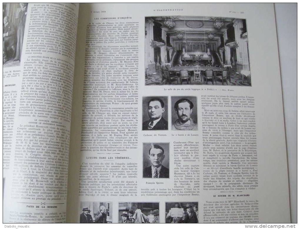 7 Avril 1934: Avions USA;La ROBE Sans Couture; Affaire STAVISKY; Expo DAUMIER;La Guerre Des RATS; - L'Illustration