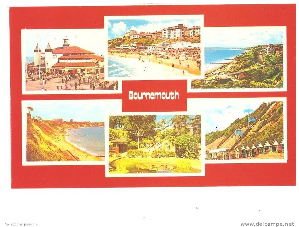 CP, Angleterre, Bournemouth, 6 Vues, Explications Au Verso, Vierge - Bournemouth (depuis 1972)