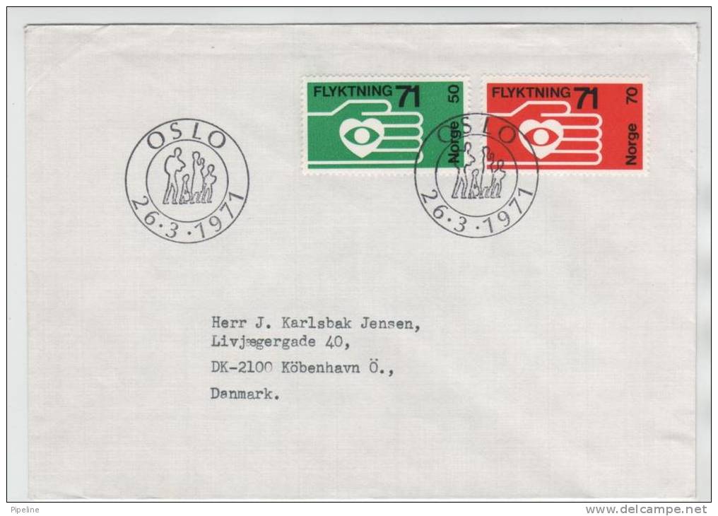 Norway FDC Refugee 1971 Complete 26-3-1971 Sent To Denmark - FDC