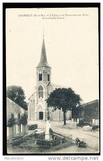 54 CHAMBLEY /       L'église Et Le Monument Aux Morts De La Grande Guerre     / - Chambley Bussieres