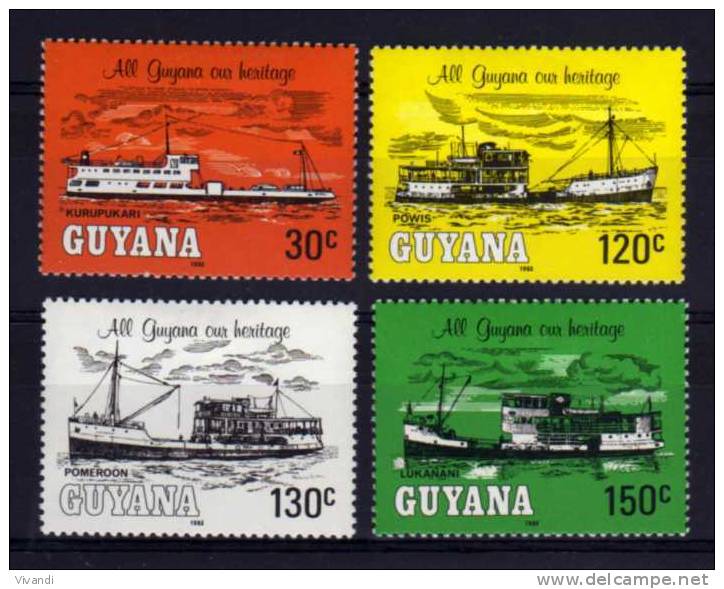 Guyana - 1983 - River Boats (Part Set) - MH - Guyane (1966-...)