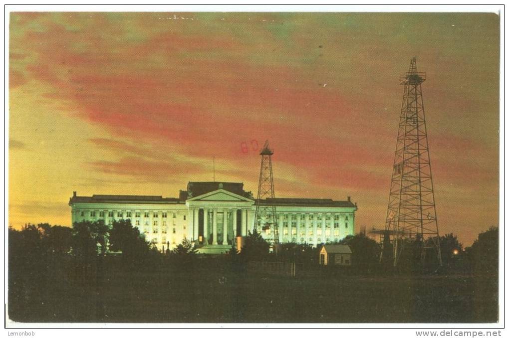 USA, Oklahoma State Capitol And Oil Derricks, 1977 Used Postcard [P8438] - Oklahoma City