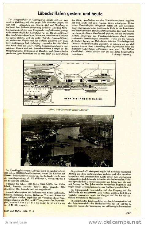1954  Zeitschrift  Schiff und Hafen - Der Hafen Amsterdam  -  Die Kieler Hafen-Anlagen
