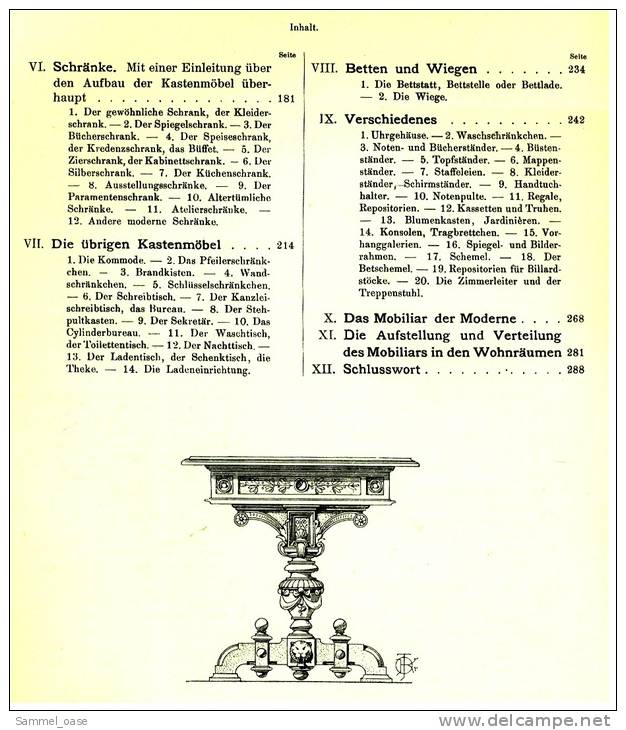 Das Schreinerbuch / Möbelschreinerei - Reprint von 1902  -  herausgegeben 1980