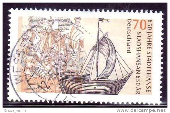 GERMANIA - USATO - 2006 -  650 Anniversario Della Lega Anseatica - Nave E Manoscritto - Usati