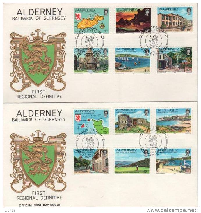 FDC ALDERNEY  TOURISME  1983 N * YVERT 1/12 - Alderney