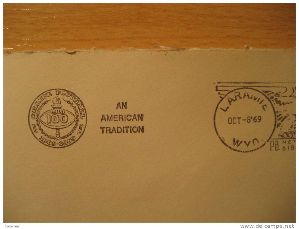 USA Laramie 1969 Cancel Cover American Football Cup Soccer Futbol Americano Super Bowl - Coupe D'Amérique Du Sud Des Nations