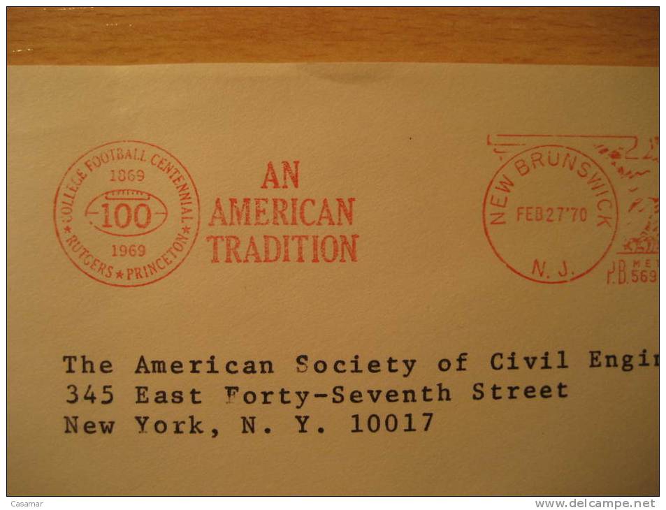 USA New Brunswick 1970 Cancel Cover American Football Cup Soccer Futbol Americano Super Bowl - Fußball-Amerikameisterschaft