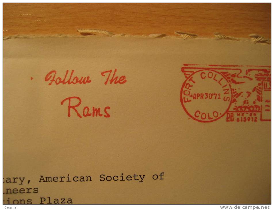 USA Fort Collins 1971 Rams Cancel Cover American Football Cup Soccer Futbol Americano Super Bowl - Copa América