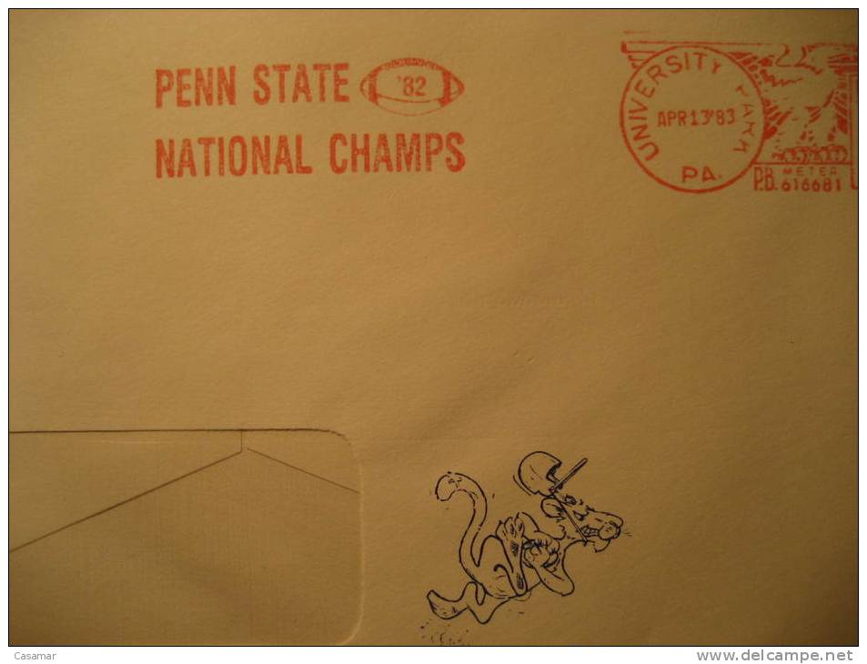 USA University Park 1983 PENN Cancel Cover American Football Cup Soccer Futbol Americano Super Bowl - Coppa America