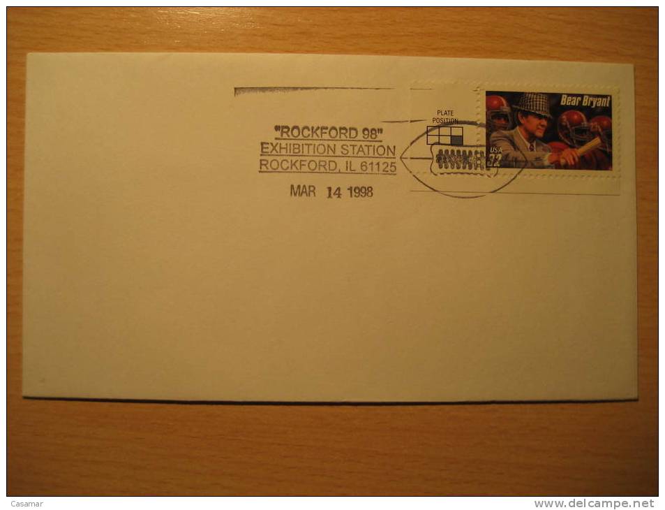 USA Rockford 1998 Cancel Cover American Football Cup Soccer Futbol Americano Super Bowl - Soccer American Cup