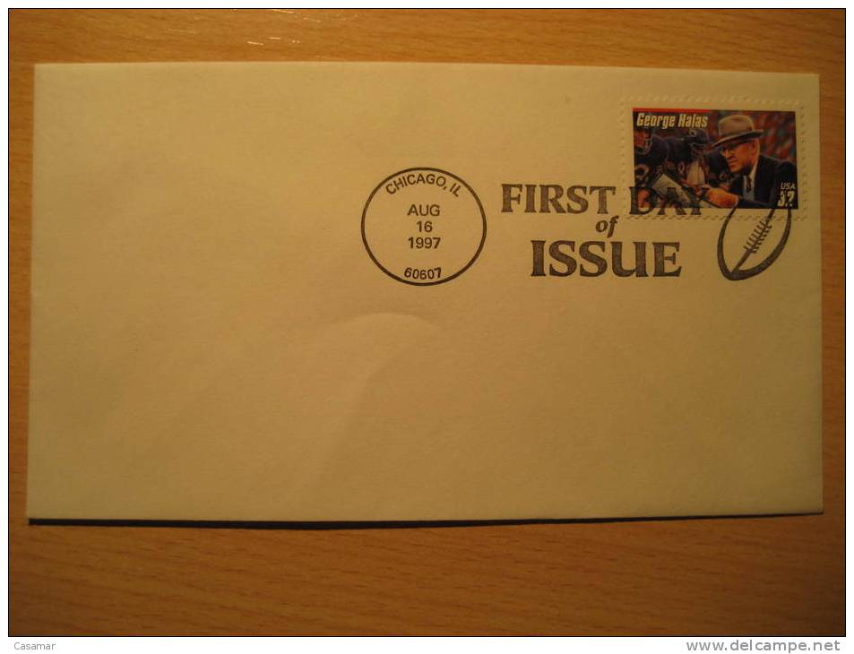 USA Chicago 1997 George Halas FDC Cancel Cover American Football Cup Soccer Futbol Americano Super Bowl - Soccer American Cup