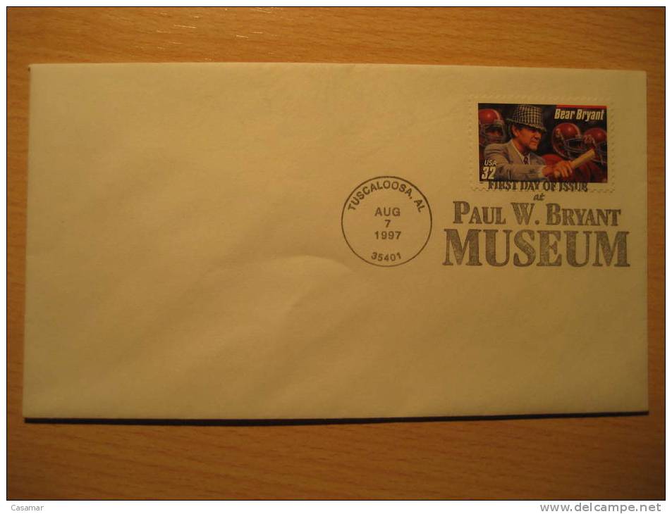 USA Tuscaloosa 1997 Paul Bear Bryant Museum FDC Cancel Cover American Football Cup Soccer Futbol Americano Super Bowl - Fußball-Amerikameisterschaft