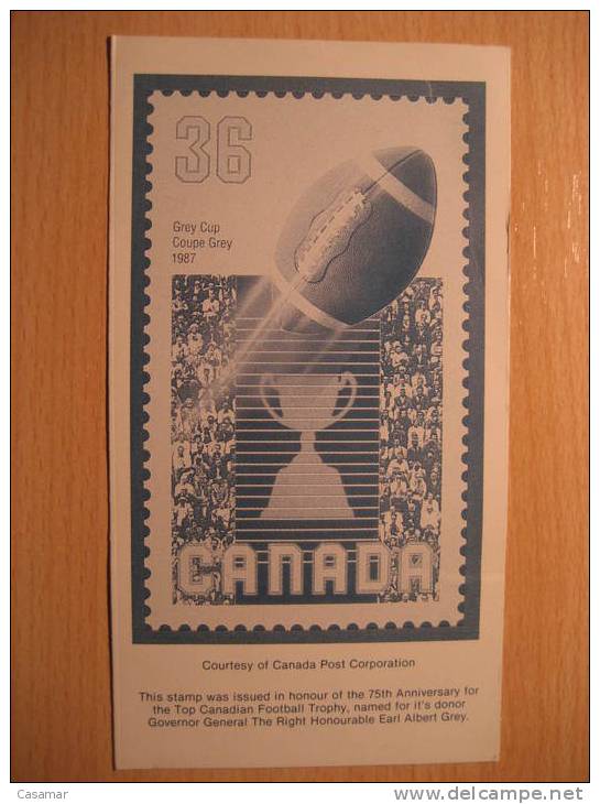 CANADA Post Card Postcard American Football Cup Soccer Futbol Americano Super Bowl - Soccer American Cup