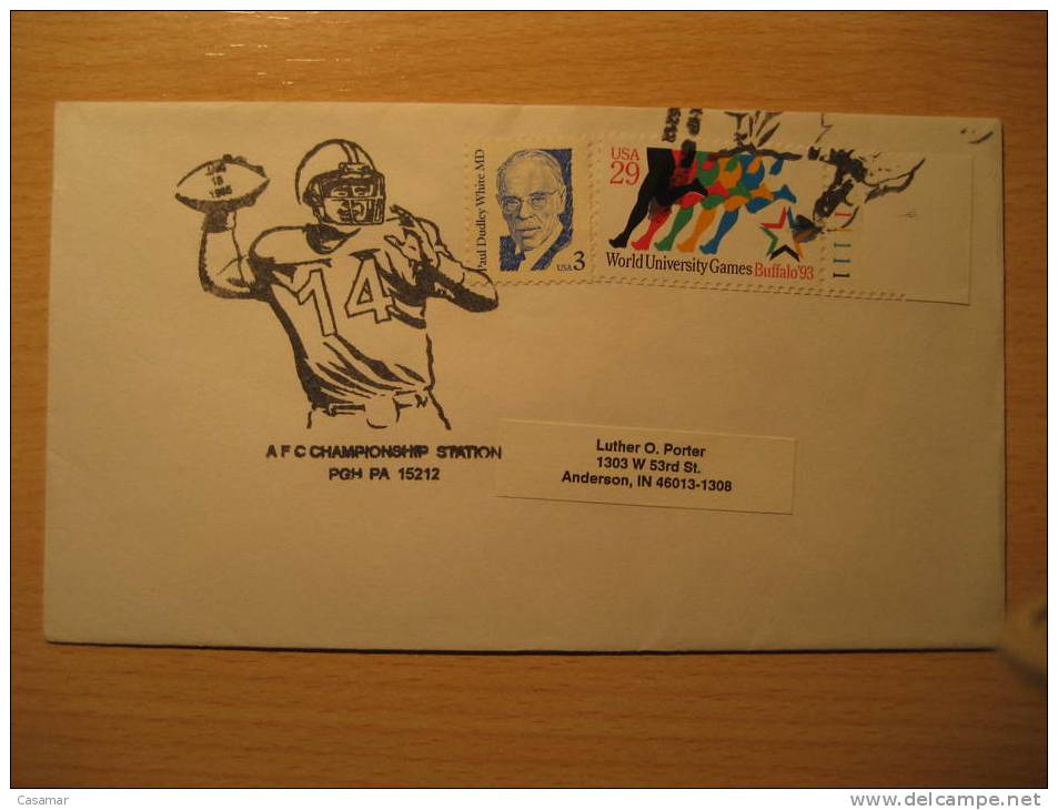 USA PGH PA 1995 Cancel Cover American Football Cup Soccer Futbol Americano Super Bowl - Soccer American Cup