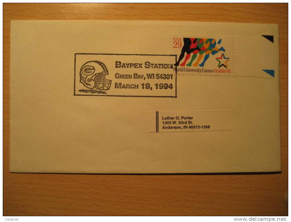 USA Green Bay 1994 Cancel Cover American Football Cup Soccer Futbol Americano Super Bowl - Copa America