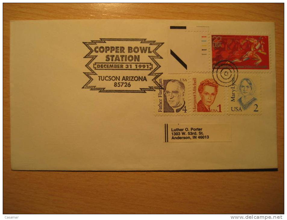 USA Tucson 1991 Cancel Cover American Football Cup Soccer Futbol Americano Super Bowl - Fußball-Amerikameisterschaft