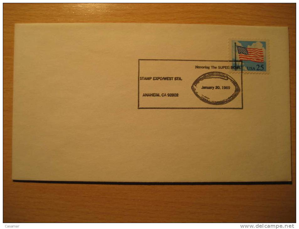 USA Anaheim 1989 Cancel Cover American Football Cup Soccer Futbol Americano Super Bowl - Coupe D'Amérique Du Sud Des Nations