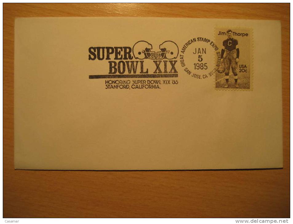 USA San Jose 1985 XIX Cancel Cover American Football Cup Soccer Futbol Americano Super Bowl - Copa America