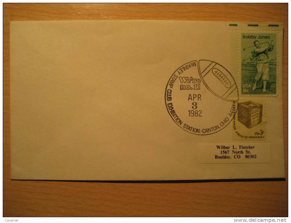 USA Canton 1982 Cancel Cover American Football Cup Soccer Futbol Americano Super Bowl - Fußball-Amerikameisterschaft